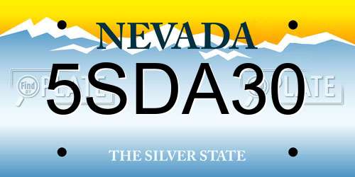 5SDA30 Nevada License Plate