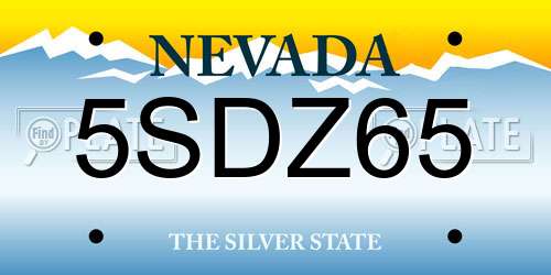 5SDZ65 Nevada License Plate