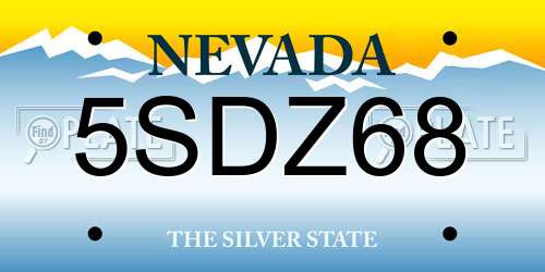 5SDZ68 Nevada License Plate