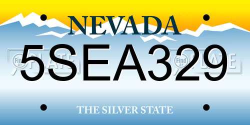 5SEA329 Nevada License Plate