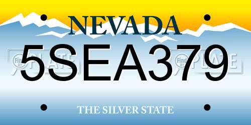 5SEA379 Nevada License Plate