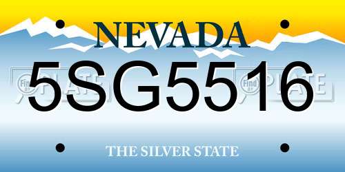 5SG5516 Nevada License Plate