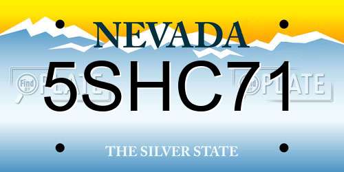 5SHC71 Nevada License Plate