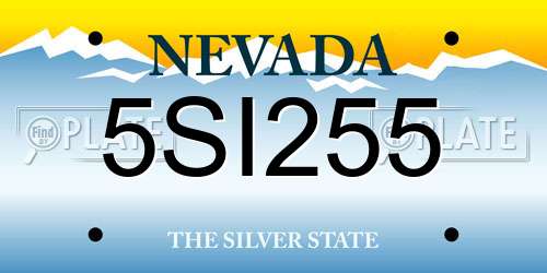 5SI255 Nevada License Plate