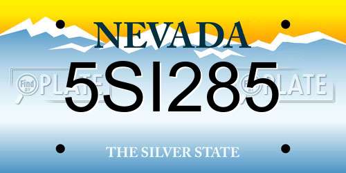 5SI285 Nevada License Plate