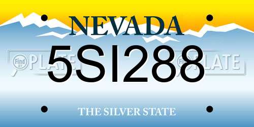5SI288 Nevada License Plate