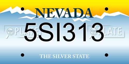 5SI313 Nevada License Plate