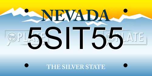 5SIT55 Nevada License Plate