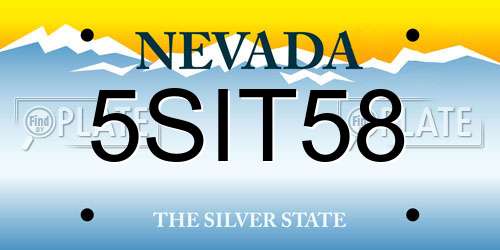5SIT58 Nevada License Plate