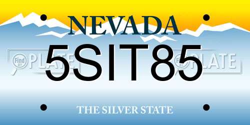 5SIT85 Nevada License Plate