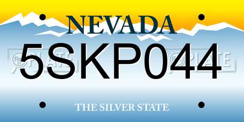 5SKP044 Nevada License Plate