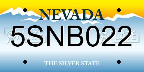 5SNB022 Nevada License Plate