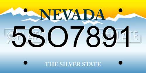 5SO7891 Nevada License Plate