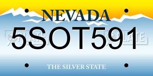 5SOT591 Nevada License Plate