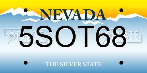 5SOT68 Nevada License Plate