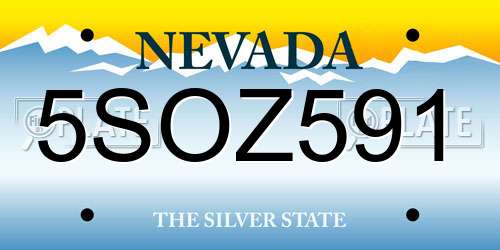 5SOZ591 Nevada License Plate