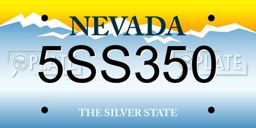 5SS350 Nevada License Plate