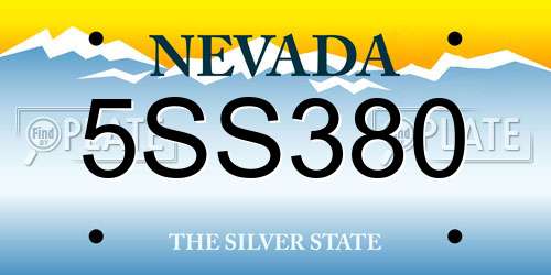 5SS380 Nevada License Plate