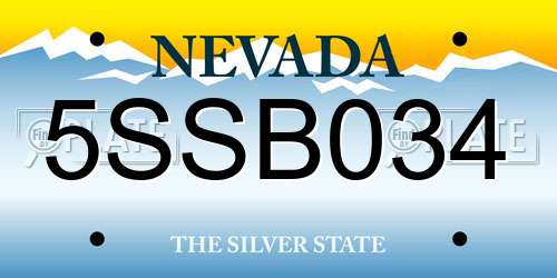 5SSB034 Nevada License Plate