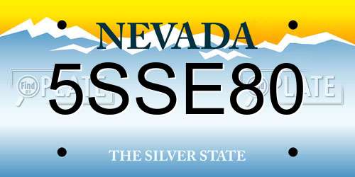 5SSE80 Nevada License Plate