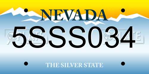 5SSS034 Nevada License Plate