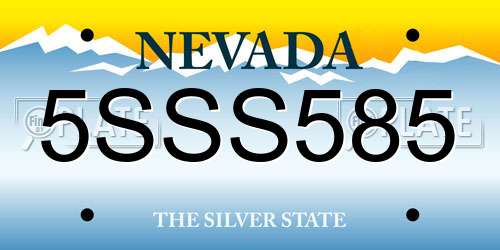 5SSS585 Nevada License Plate