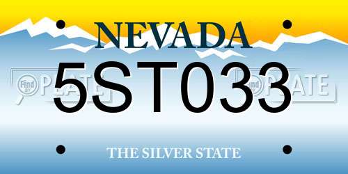 5ST033 Nevada License Plate