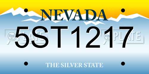 5ST1217 Nevada License Plate