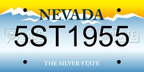 5ST1955 Nevada License Plate