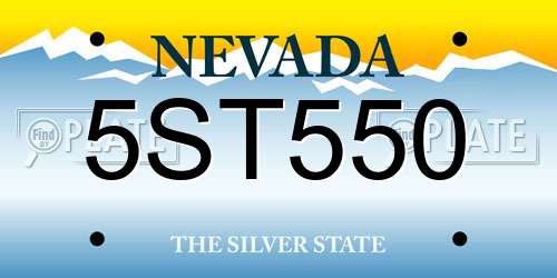 5ST550 Nevada License Plate