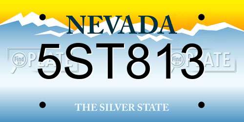 5ST813 Nevada License Plate