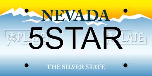 5STAR Nevada License Plate