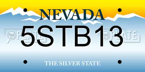 5STB13 Nevada License Plate