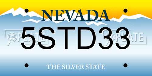 5STD33 Nevada License Plate