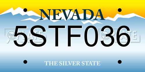 5STF036 Nevada License Plate