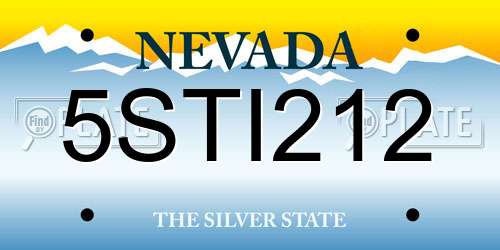 5STI212 Nevada License Plate
