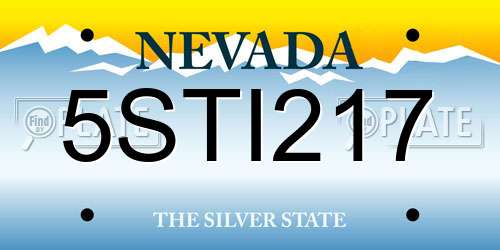 5STI217 Nevada License Plate