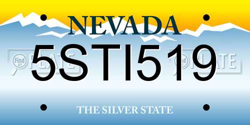 5STI519 Nevada License Plate