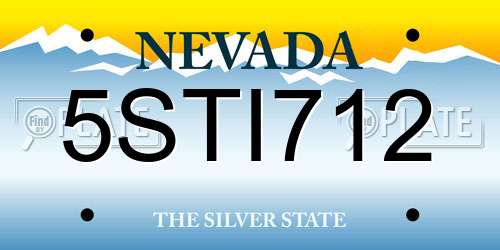 5STI712 Nevada License Plate
