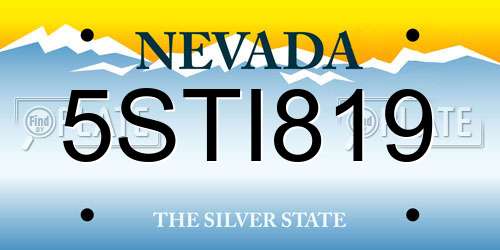5STI819 Nevada License Plate