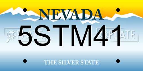 5STM41 Nevada License Plate
