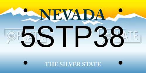 5STP38 Nevada License Plate