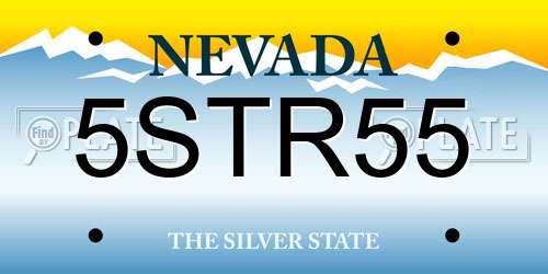 5STR55 Nevada License Plate