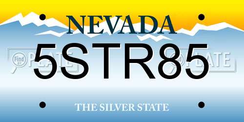 5STR85 Nevada License Plate