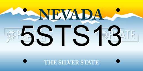 5STS13 Nevada License Plate