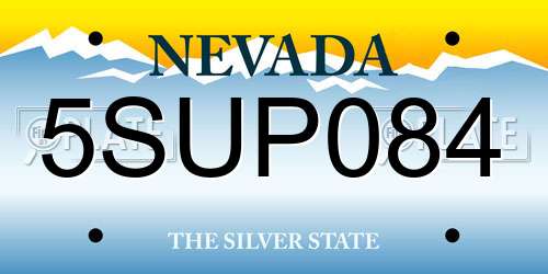 5SUP084 Nevada License Plate
