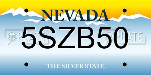 5SZB50 Nevada License Plate