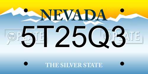 5T25Q3 Nevada License Plate
