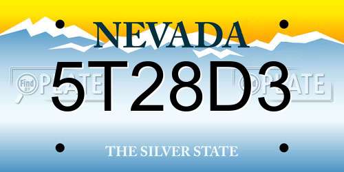 5T28D3 Nevada License Plate
