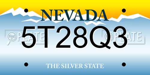 5T28Q3 Nevada License Plate